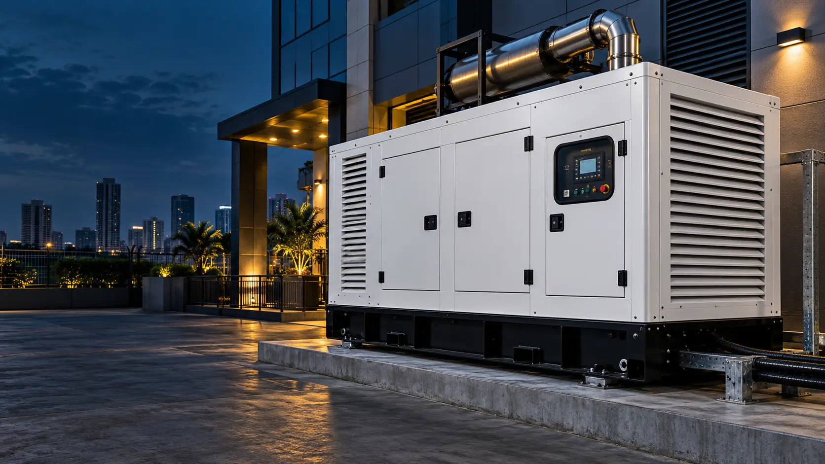 Industrial generator set prepared for a power installation